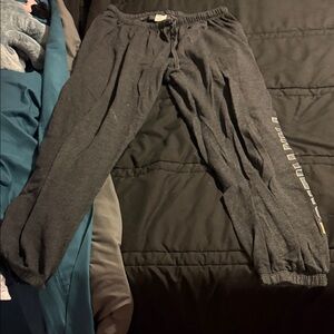 PINK Victoria's Secret Black and Gray Sweatpants with Logo